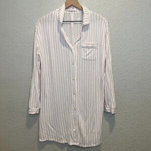 Stars Above Beautifully Soft Nightshirt Pink White Striped Women’s Size XS